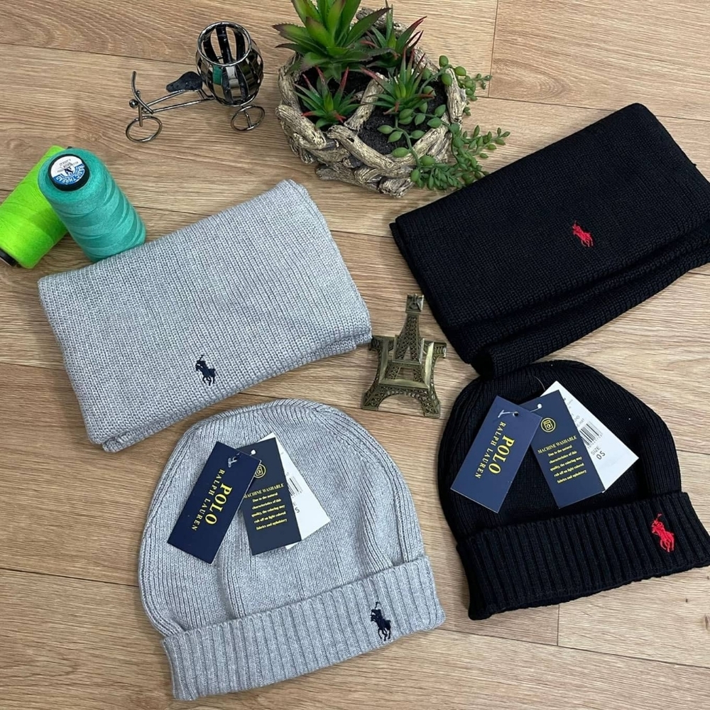 Ralph Lauren Polo Hat & scarf set (2)